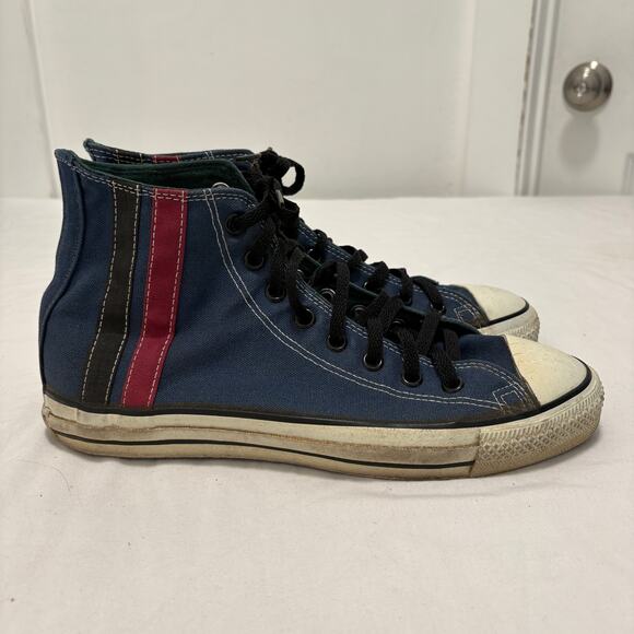 VTG 80\'s Converse All-Star Chuck Taylor High Top Made USA Sneakers Striped 9.5 main image 4